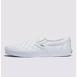 Vans Classic Slip-On Checkerboard Shoe- True White
